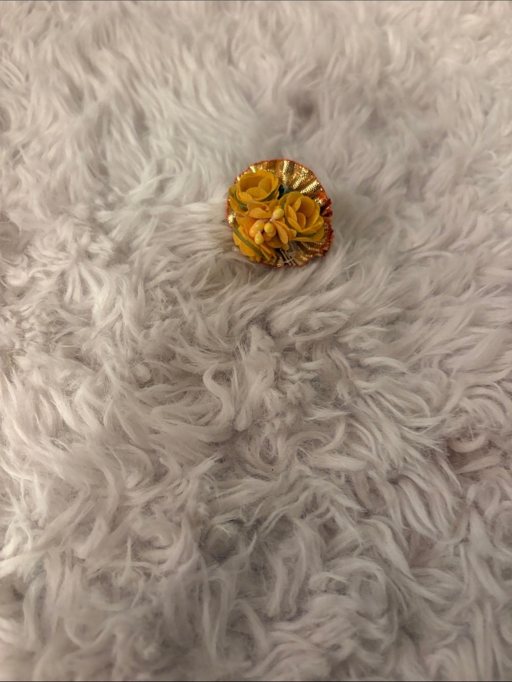Handcrafted Yellow Floral Adjustable Statement Ring